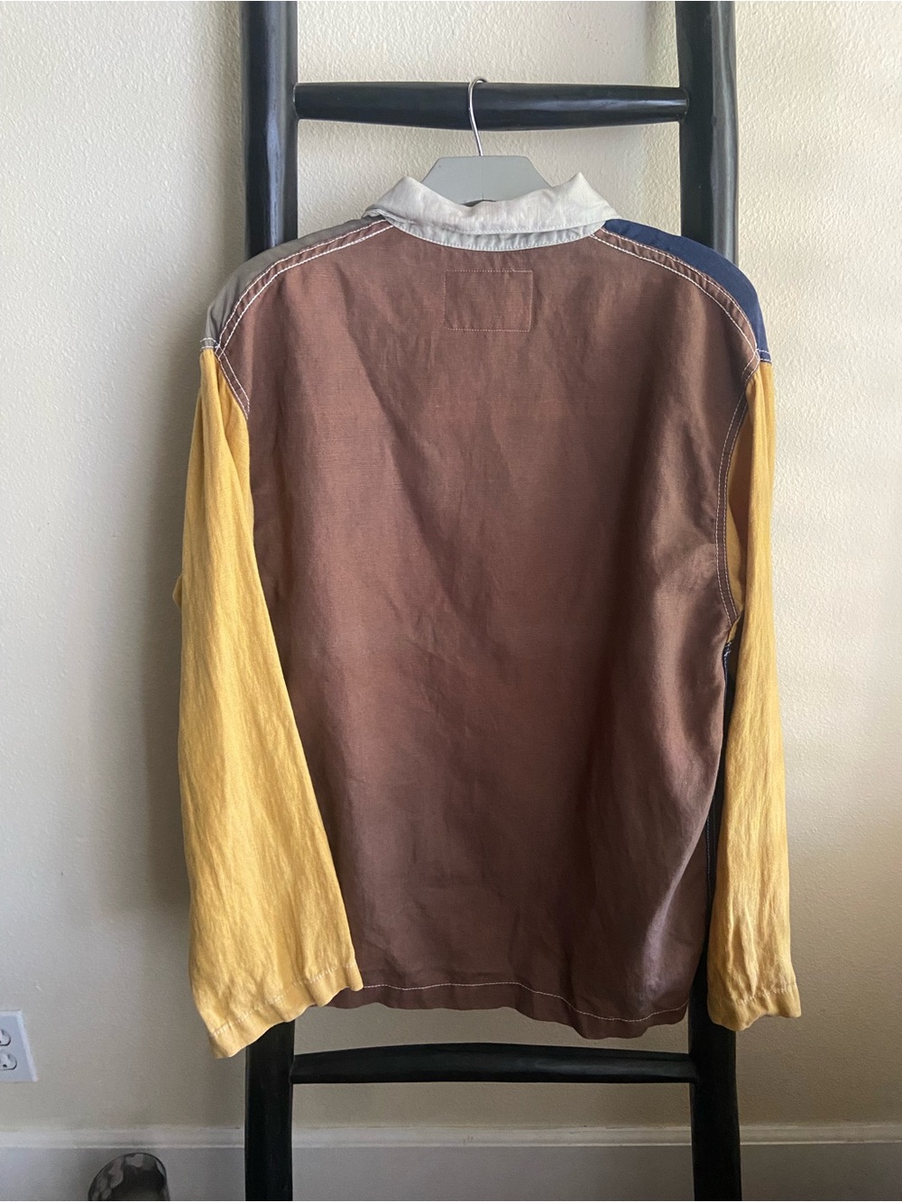 Colorblock Cotton Utility Jacket - Navy, Gray & Yellow - Picture 3 of 4
